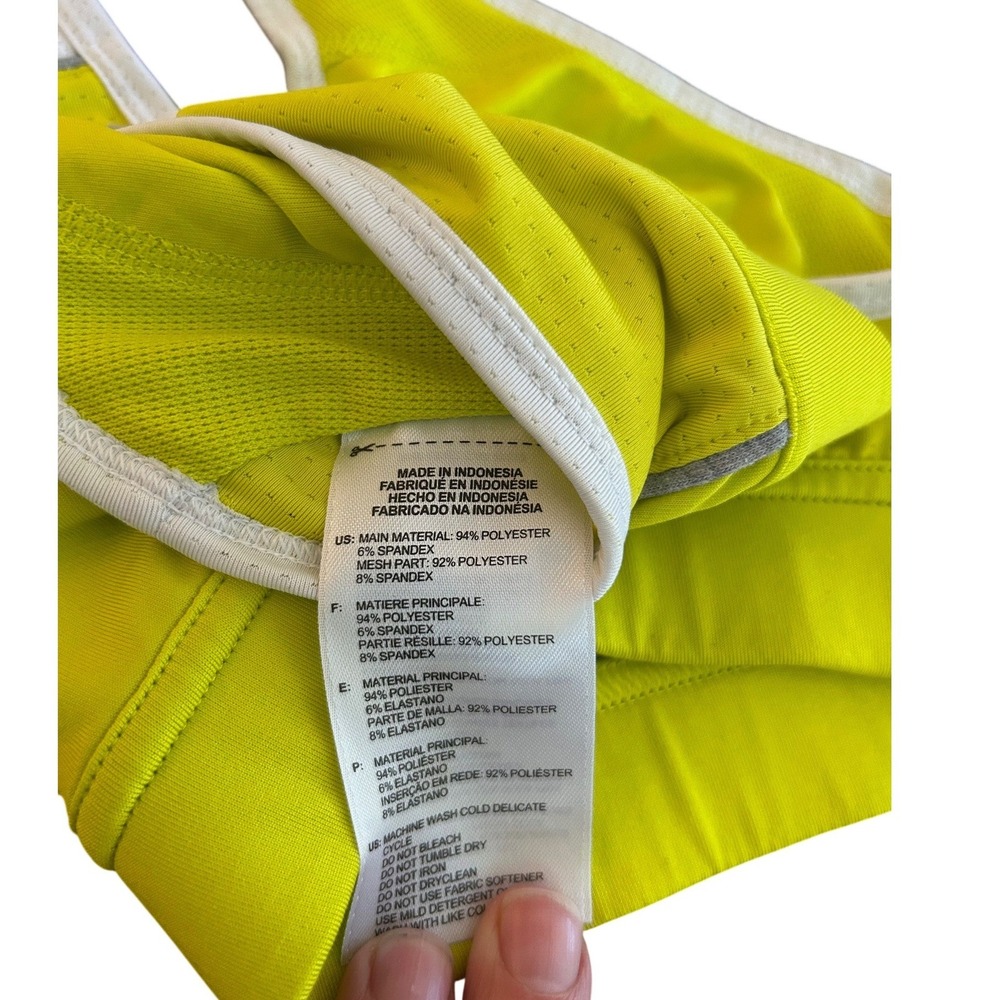 Adidas Climalite Womens Sports Bra Neon Yellow Lime Green Strappy Racerback S - Picture 5 of 5